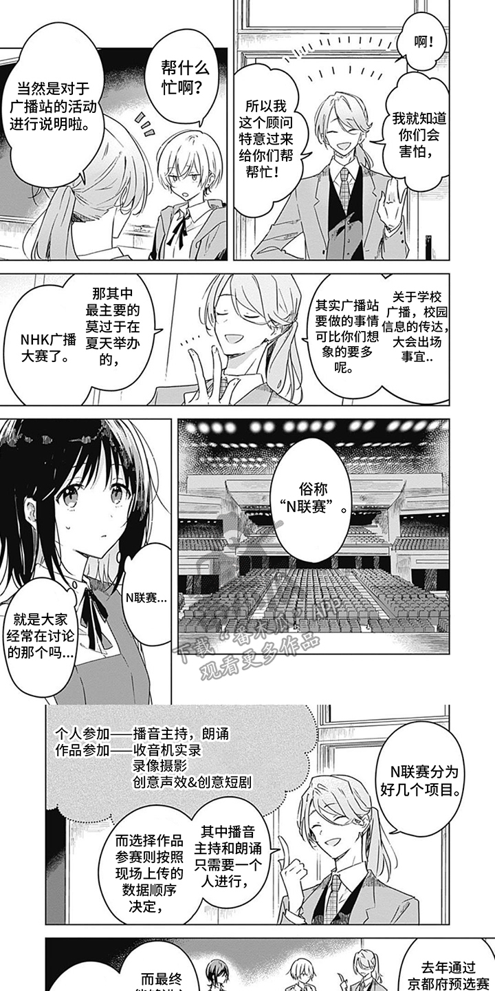 勿忘为何耕耘漫画,第11章：参观广播室1图
