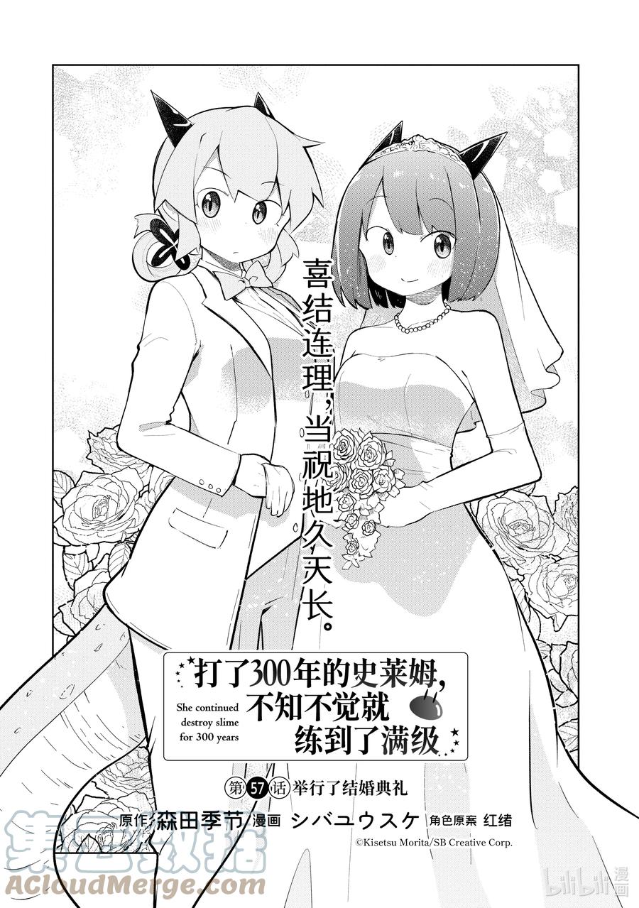 打了300年的史莱姆，不知不觉就练到了满级漫画,57-1 举行了结婚典礼2图